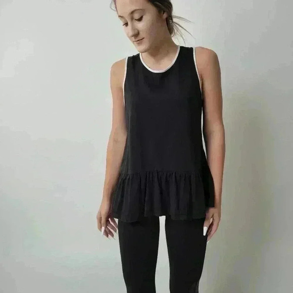 Kate Spade Black Ruffled Peplum Tank - S - Picture 7 of 8